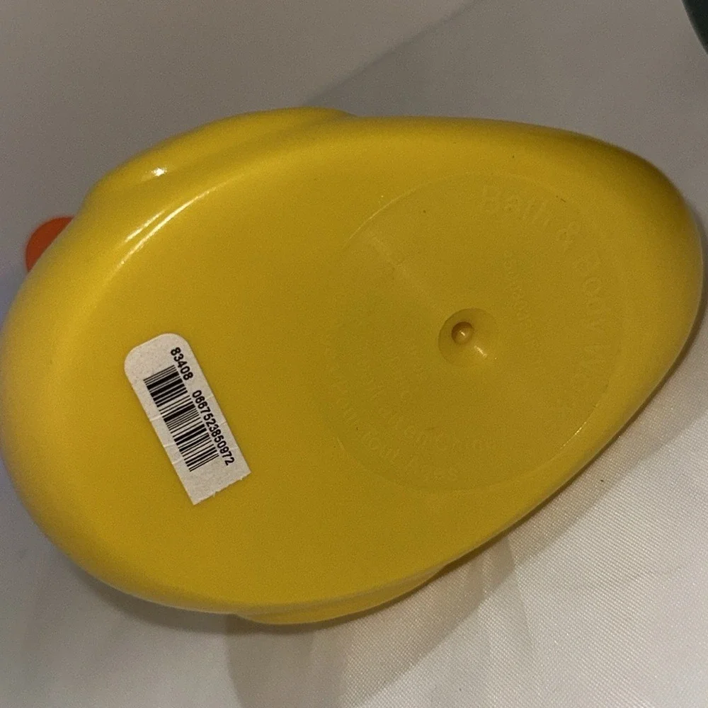 Set of 2 Rubber Ducks Yellow Glossy and Dark Matte Teal Bath Toys Collectible